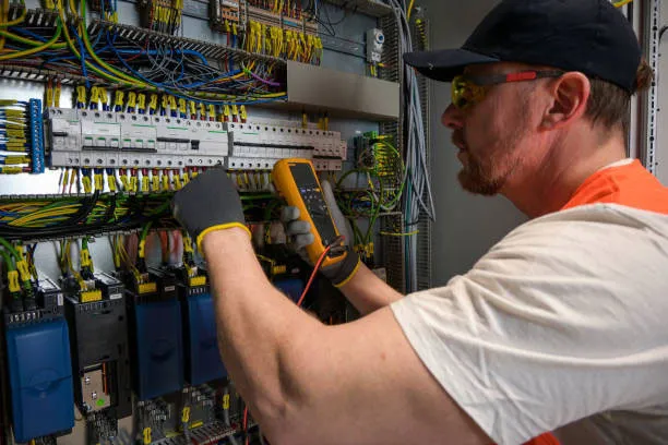 Nicepage Image Alt text	Technician performing industrial automation panel installation
